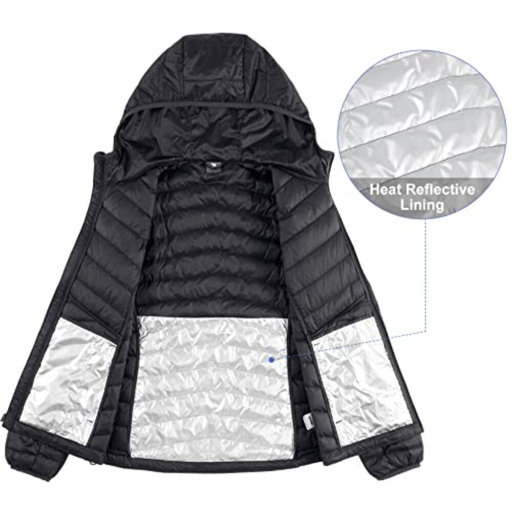 Lightweight Packable Down Puffer Jacket Hooded In… - image 3